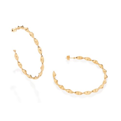 GOLD MODERN TWISTED LARGE HOOP EARRINGS