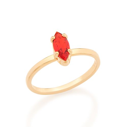 GOLD KID'S NAVETTE RING IN WHITE
