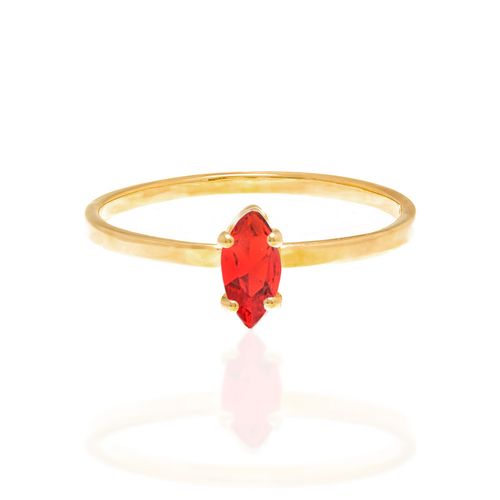 GOLD KID'S NAVETTE RING IN WHITE