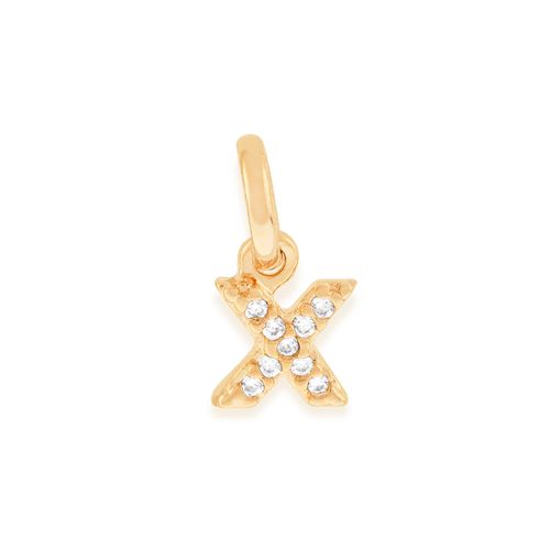 GOLD KID'S LETTER PENDANT -LETTER X