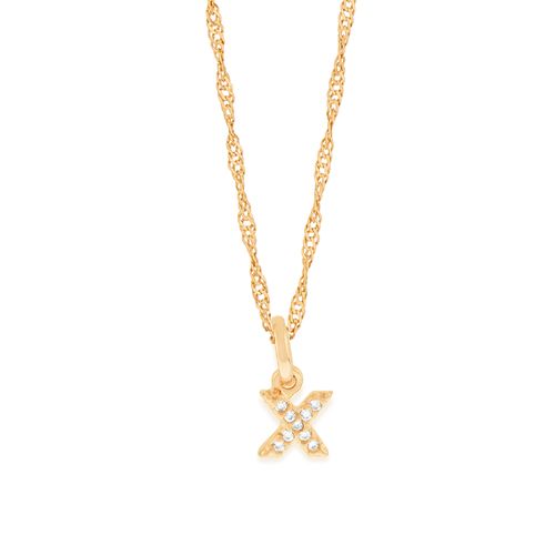 GOLD KID'S LETTER PENDANT -LETTER X