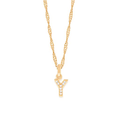 GOLD KID'S LETTER PENDANT -LETTER Y