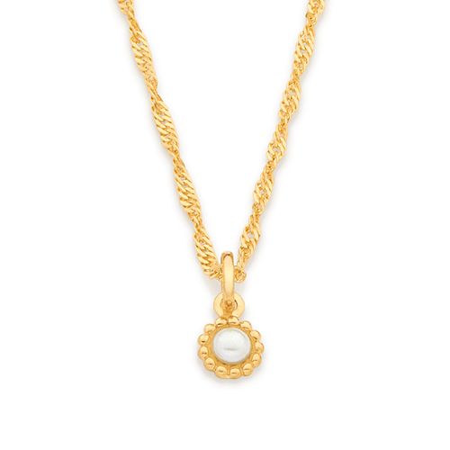 GOLD KID'S PEARL FLOWER PENDANT