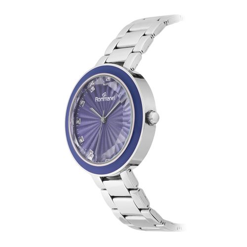 SILVER AND BLUE SOCIAL ANALOG WATCH