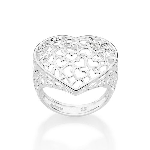 SILVER 925 MULTIPLE HEARTS MAXI RING