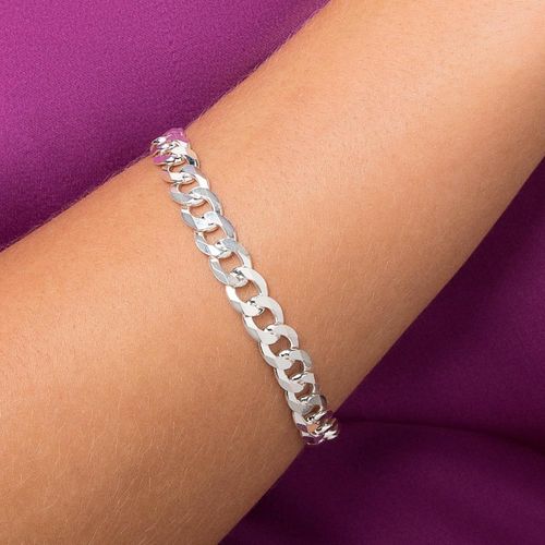 SILVER LARGE CURB LINK BRACELET  XLARGE