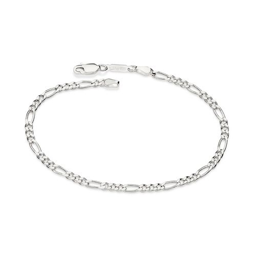 SILVER FIGARO LINK BRACELET LARGE