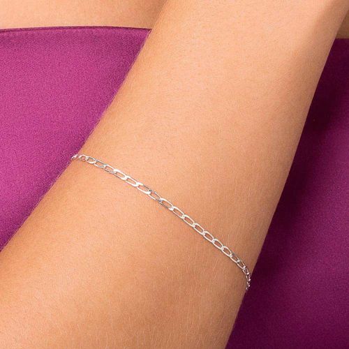 SILVER OVAL CABLE LINK BRACELET LARGE