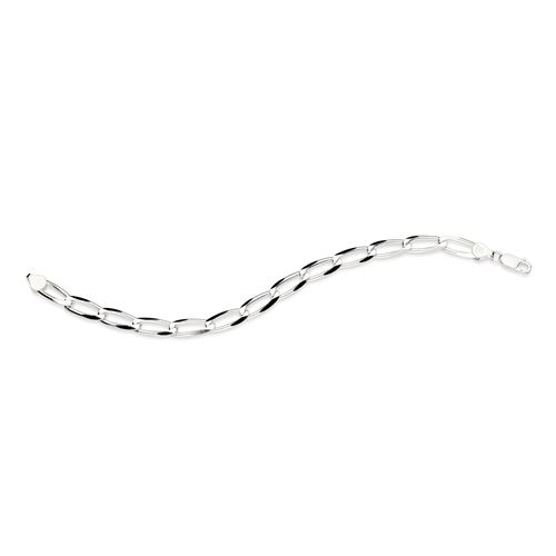 SILVER TWISTED OVAL LINK BRACELET XLARGE