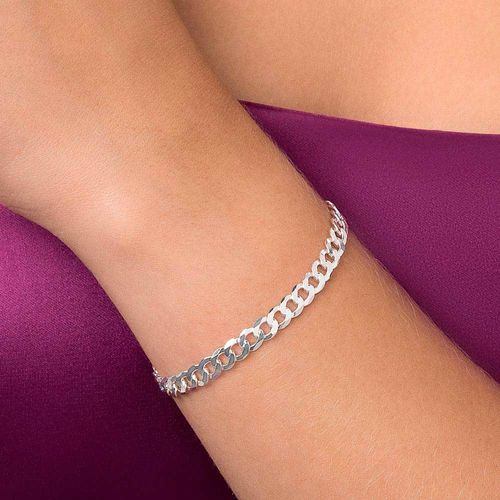 SILVER CURB LINK BRACELET MEDIUM