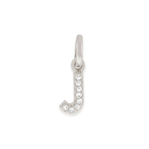 RHODIUM KID'S LETTER PENDANT -LETTER J