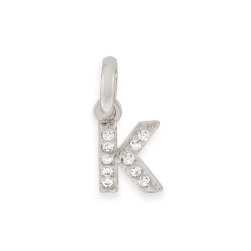 RHODIUM KID'S LETTER PENDANT -LETTER K