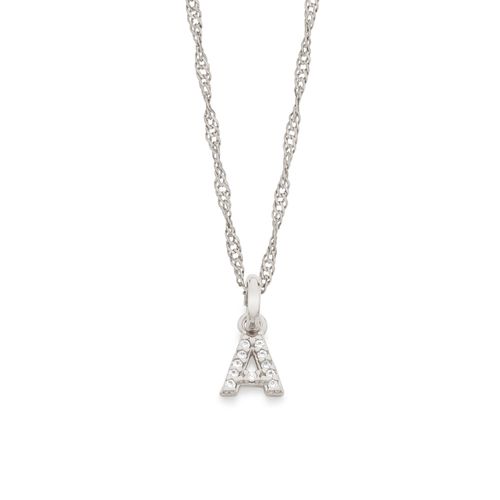 RHODIUM KID'S LETTER PENDANT -LETTER F