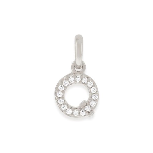 RHODIUM KID'S LETTER PENDANT -LETTER Q