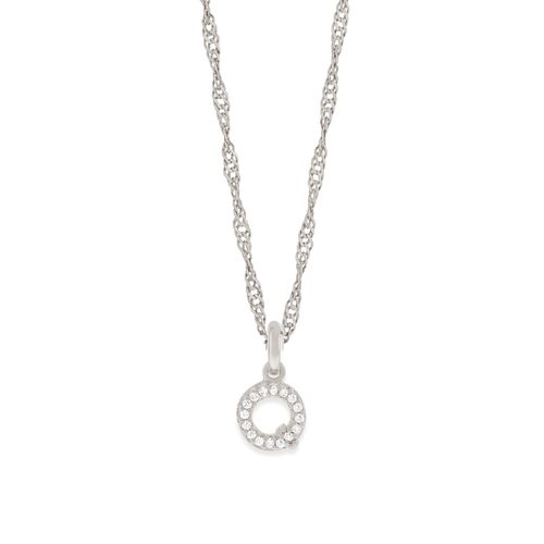 RHODIUM KID'S LETTER PENDANT -LETTER Q