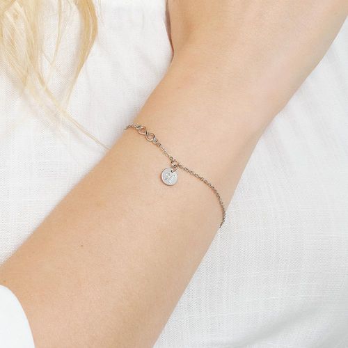 PLATINUM FOREVER BRACELET WITH LETTER -LETTER H