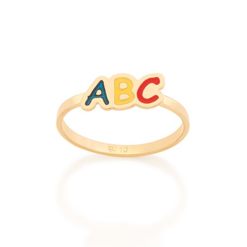 GOLD KID'S ABC RING-COLOURS