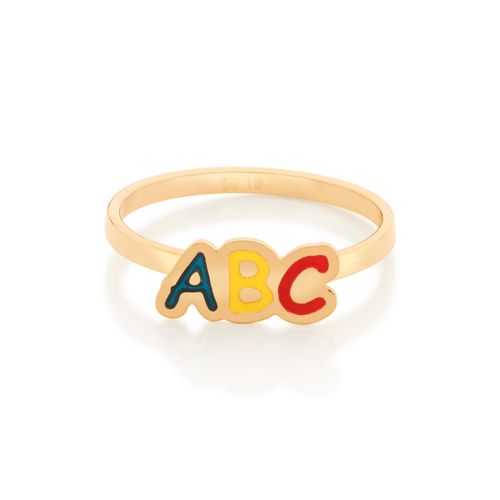GOLD KID'S ABC RING-COLOURS