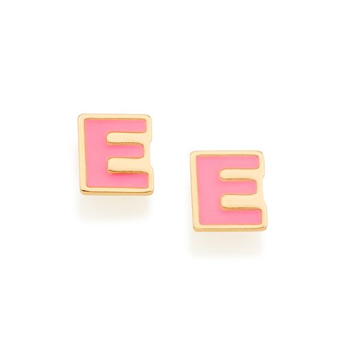 GOLD KID'S EARRING-LETTER E