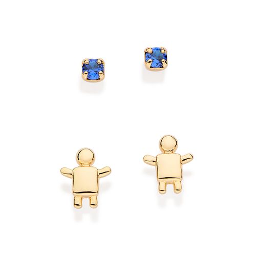 GOLD BABY BOY STUD EARRING KIT