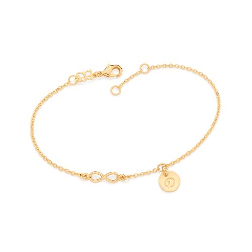GOLD FOREVER BRACELET WITH LETTER-LETTER D