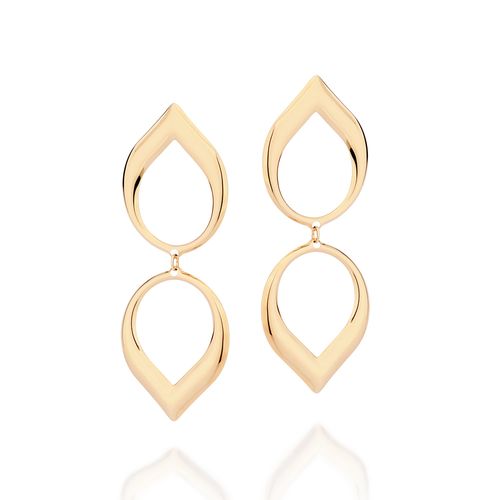 GOLD DOUBLE DROP MAXI EARRINGS