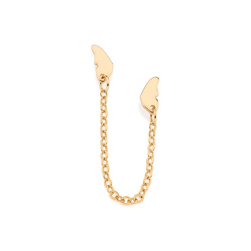 GOLD BUTTERFLY WINGS CHAIN EARRING