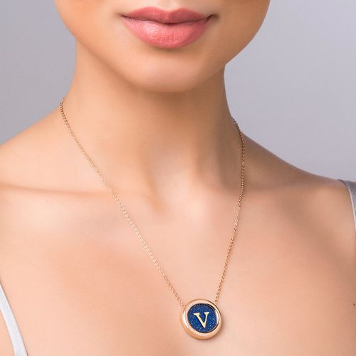 GOLD UNIVERSE LETTER NECKLACE-LETTER V