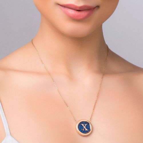 GOLD UNIVERSE LETTER NECKLACE-LETTER X