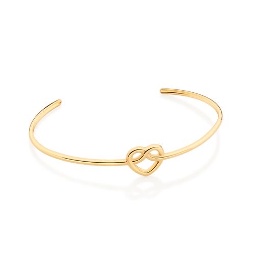 GOLD HEART KNOW CUFF BRACELET