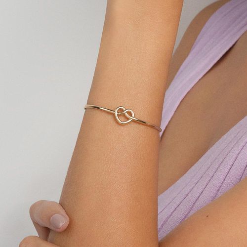 GOLD HEART KNOW CUFF BRACELET