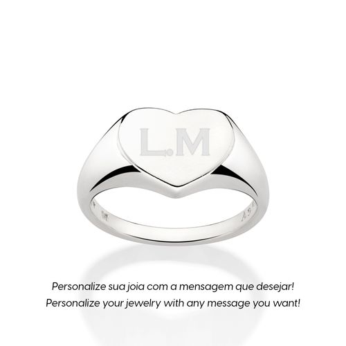 SILVER 925 PERSONALIZABLE HEART RING