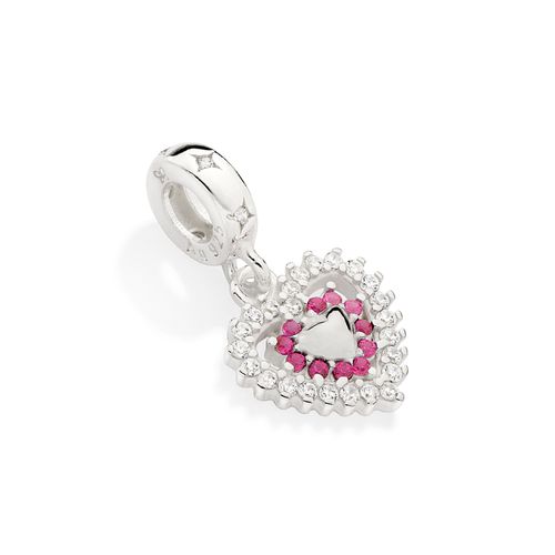 SILVER 925 STUDDED HEART CHARM