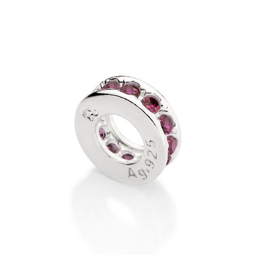 SILVER 925 STOPPED CHARM IN RED
