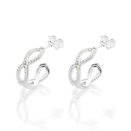 SILVER 925 INFINITY SIGN HOOP EARRINGS