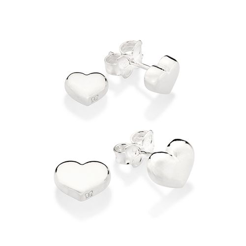 SILVER 925 HEART STUD EARRINGS KIT