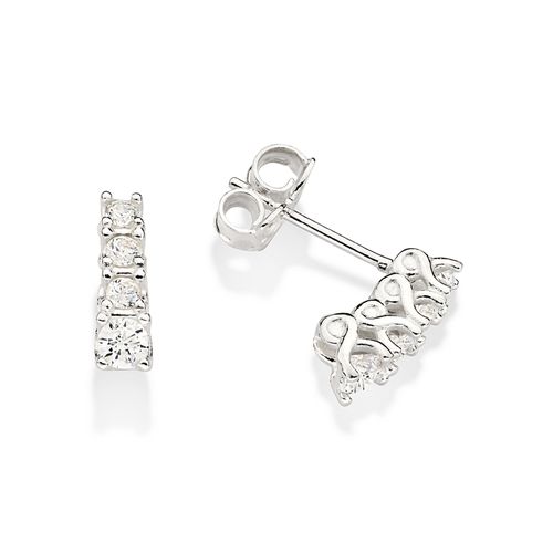 SILVER 925 STUDDED STICK EARRINGS