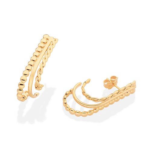 GOLD FUTURISTIC HOOP EARRINGS