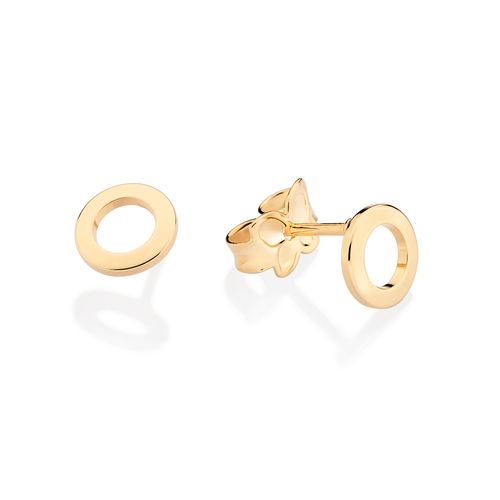 GOLD HOLLOW CIRCLE STUD EARRINGS