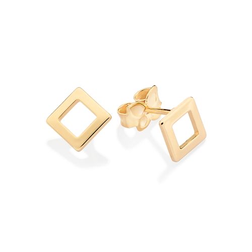 GOLD HOLLOW SQUARE STUD EARRINGS