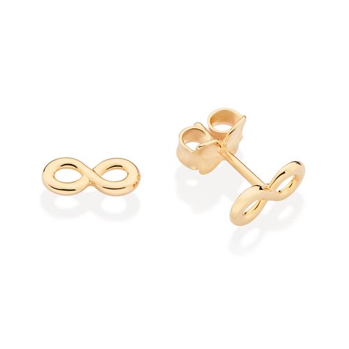 GOLD INFINITY SIGN STUD EARRINGS