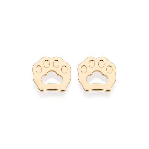 GOLD PET PAW STUD EARRINGS