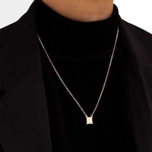GOLD SACRED HEART SCAPULAR NECKLACE