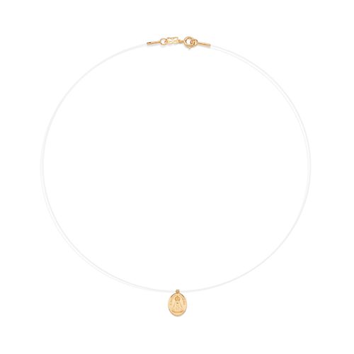 GOLD OUR LADY REVEALED NYLON CHOKER