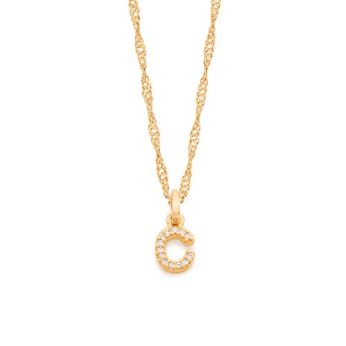 GOLD KID'S LETTER PENDANT -LETTER C