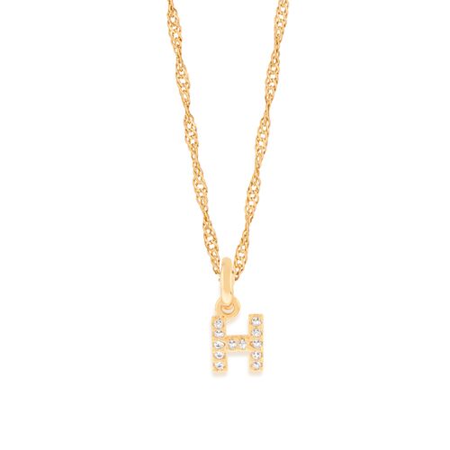 GOLD KID'S LETTER PENDANT -LETTER H