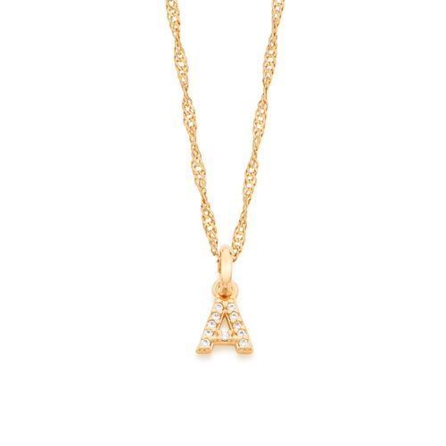 GOLD KID'S LETTER PENDANT -LETTER I