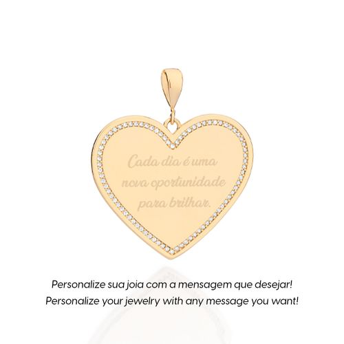 GOLD CUSTOMIZABLE STUDDED HEART PENDANT