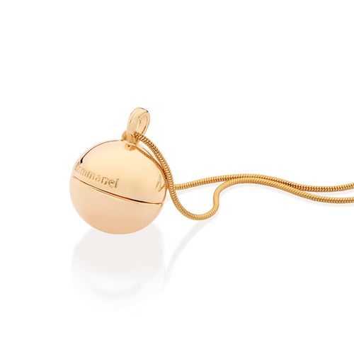 GOLD CIRCLE CAPSULE WITH BUTTERFLY PENDANT