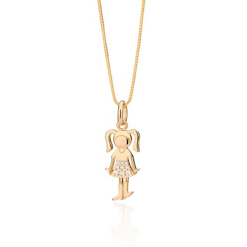 GOLD STANDING GIRL PENDANT
